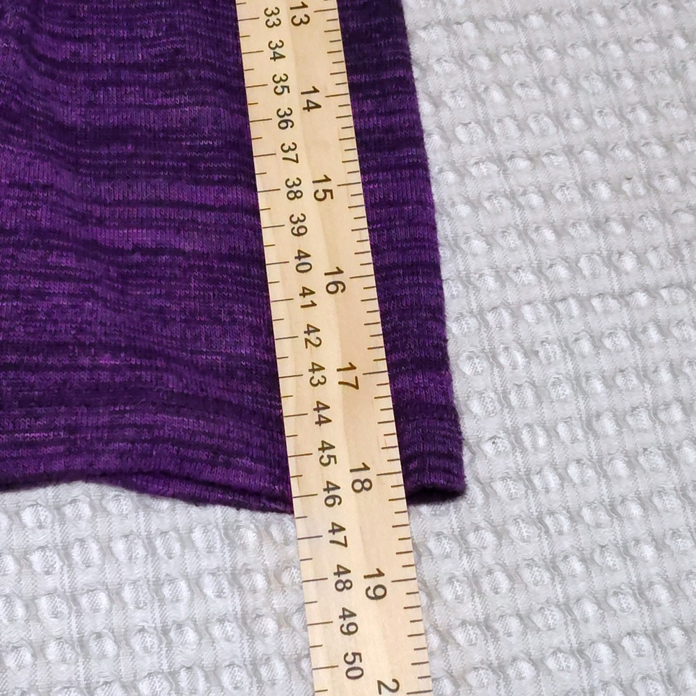 Cable & Gauge XL Purple Tunic Top 3/4 Sleeve Asymmetrical Hem Blouse Casual - Picture 10 of 11